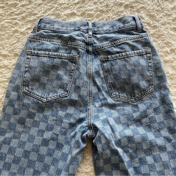 PacSun Eco Checkerboard High Waisted Straight Leg Jeans Size 26 - Picture 10 of 10